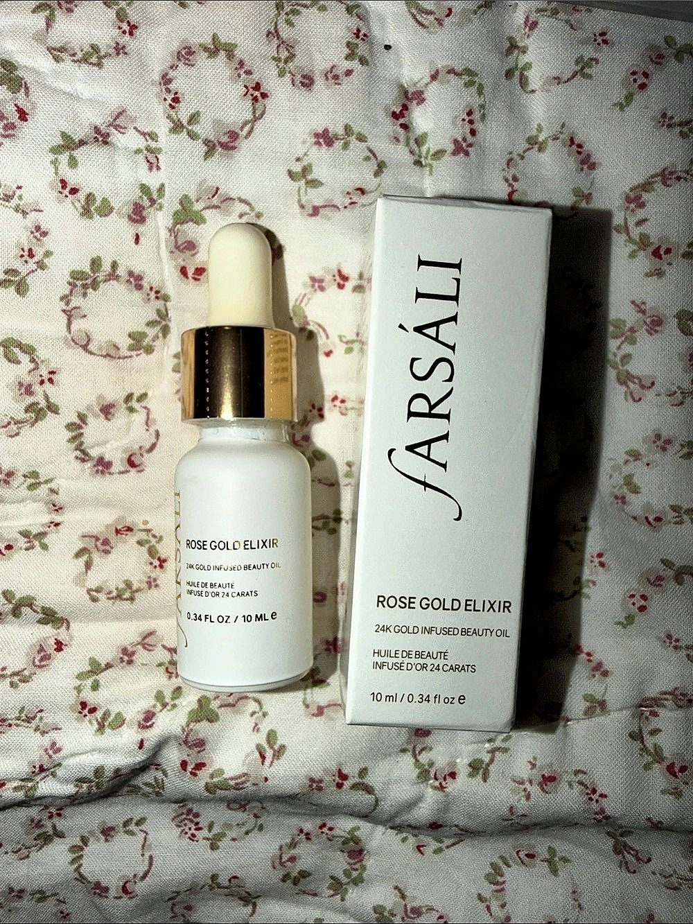 Farsali Rose Gold Elixir 24K Gold Infused Beauty Oil Facial Oil NWT